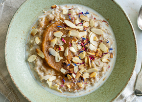 Apple Date Coconut Porridge with Toasted Almonds