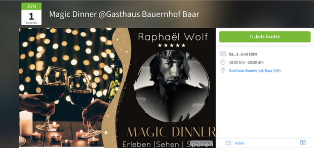 Raphael der Wolf / Zauberhut
Magic Dinner @Gasthaus...