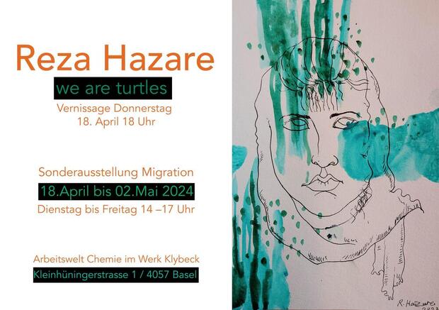 Reza Hazare, we are turtles, in der Ausstellung...
