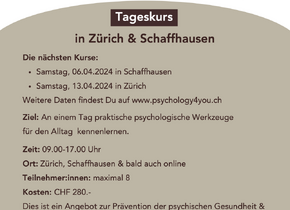 psychology4you Kurs - Samstag, 13.April