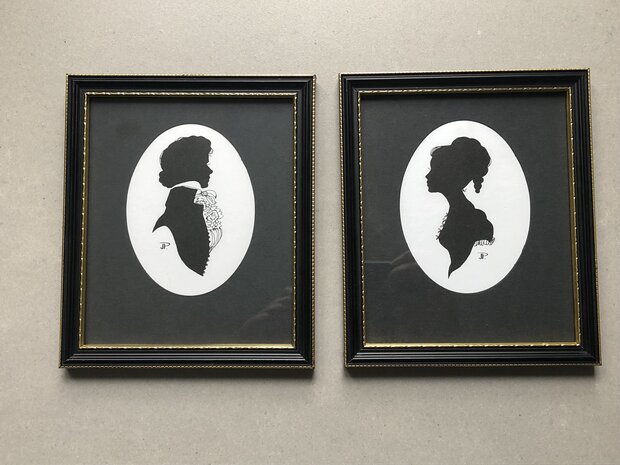 2 Victorianische Silhouettebilder