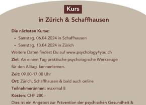 psychology4you Kurs - Samstag, 25. Mai